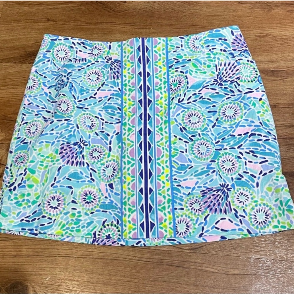 Lilly Pulitzer Skort Blue, Lilac and Green Floral
